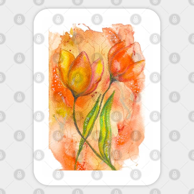 Orange Flower Abstract Sticker by Tstafford